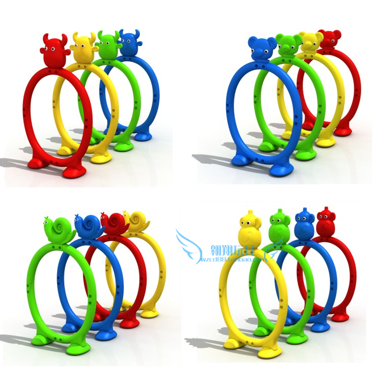 Early childhood education fitness plastic drill ring cartoon animal drill hole sensory training equipment Sports hurdle game hot sale