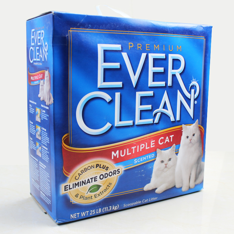 Ever Clean蓝钻猫砂 红标抗菌低敏配方清香猫沙用品25磅 4省包邮