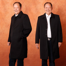 Ветровка мужская 中老年爸爸春秋男装加肥加大中长男士风衣宽松胖人大码外套大衣薄