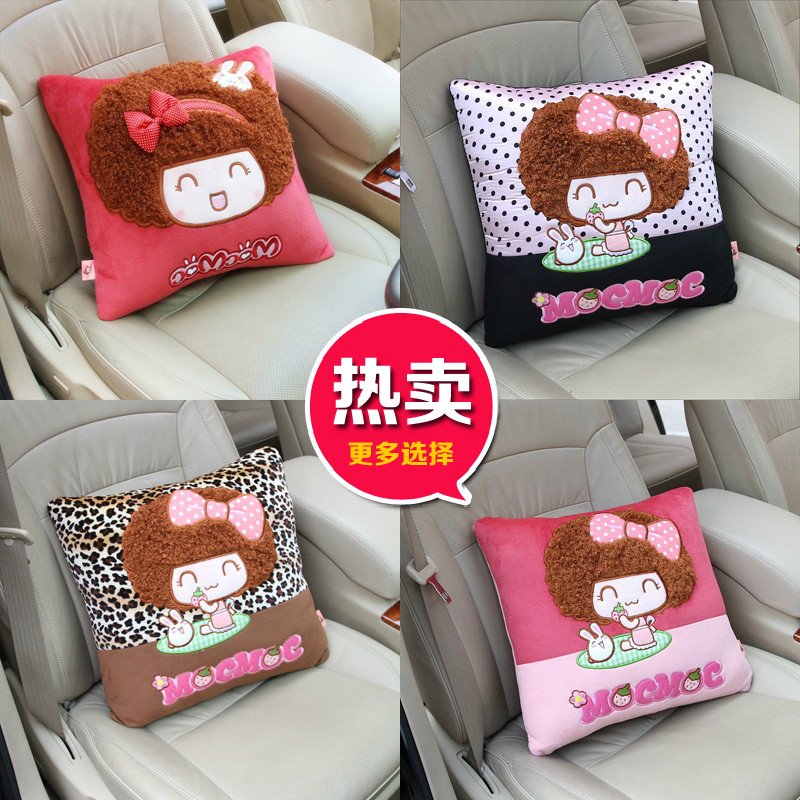 摩丝娃娃 汽车抱枕 车用抱枕 腰靠垫 创意可爱卡通 汽车内饰用品