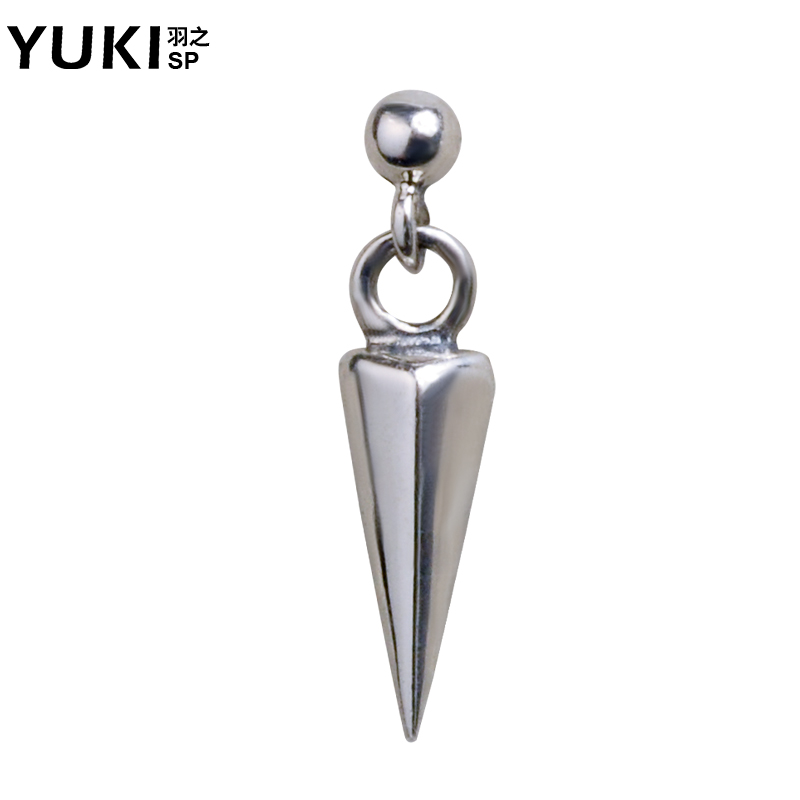 YUKI925银耳钉单只 韩国潮男个性耳丁银梭防过敏耳饰 女生银饰品