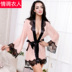 Sexy quần áo dài tay nightdress nữ mùa hè công chúa ren áo choàng áo choàng tắm băng trong suốt lụa mở đồ ngủ sexy áo khoác Night Robe