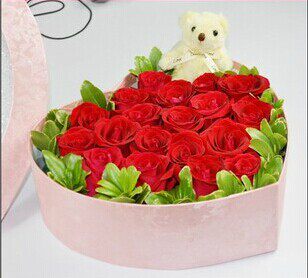Rose gift box National Tongcheng Express Chengdu flowers Chongqing Guangzhou ordering flower shop Haikou Sanya Jinan sends flowers