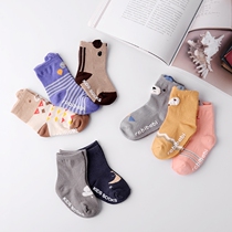 Korean cartoon socks Spring and autumn and winter childrens socks Pure cotton baby socks Boys and girls infant socks 0-2-4 years old