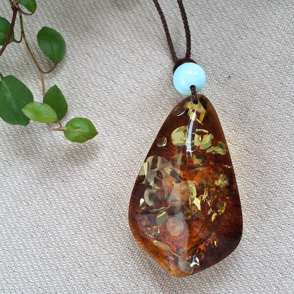 Baltic Natural Amber Beeswax Pendant Flower Amber 5