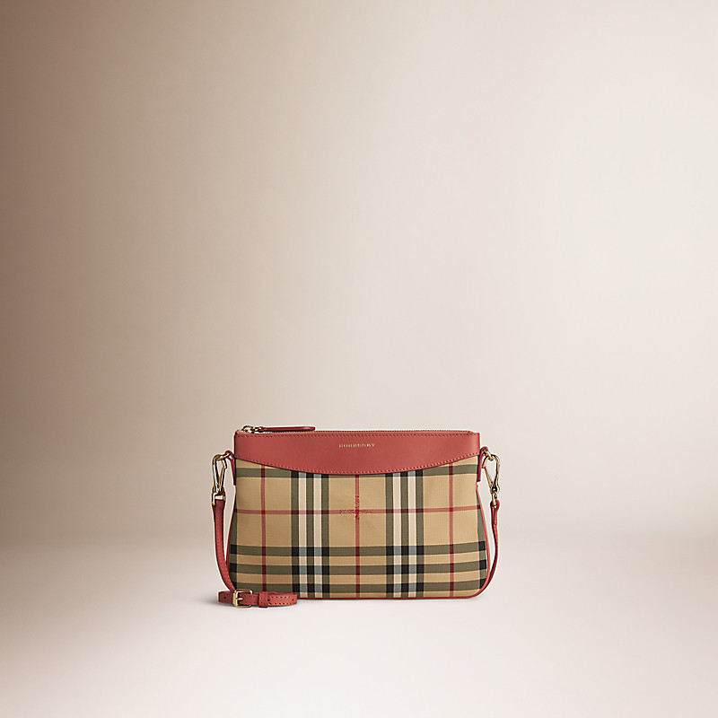 BURBERRY/博柏利Horseferry 格纹拼皮革手拿包 39967071