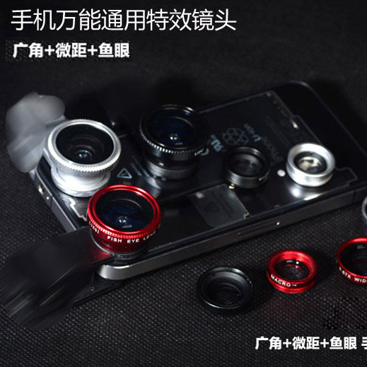 Universal wide angle macro fish eye effect Mobile phone lens 3-in-1 Mobile phone camera stand Mobile phone filter lens