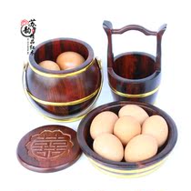 Mahogany son barrel solid wood large son barrel three sets of red sour branch wood carved flower childrens sun barrel wedding gift