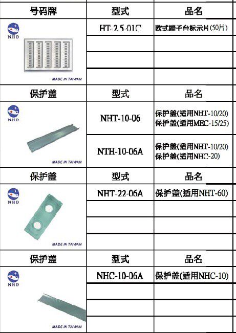 NHDINC Taiwan NHD terminal number plate HT-2 5-01C