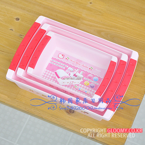 Korea Imported HELLO KITTY Strawberry Pink Plastic Collection Box to receive new models