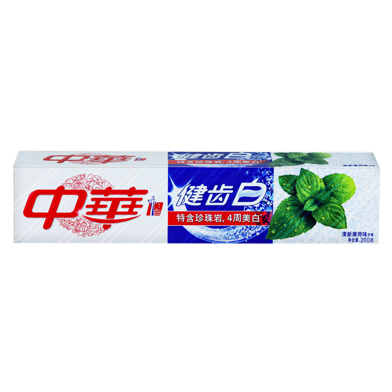 中华牙膏 健齿白系列 清新薄荷味 200g 美白护龈