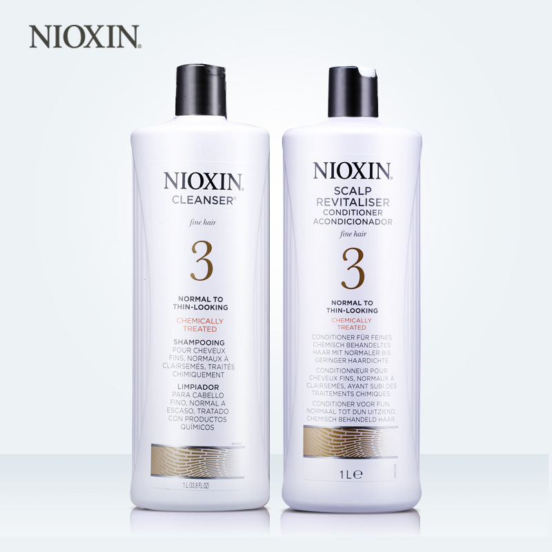 海外直邮 美国NIOXIN 3号防脱固发洗发水护发素套装 修复烫染受损