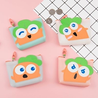 Hàn Quốc sáng tạo phim hoạt hình củ cải thạch gel zip ví đơn giản dễ thương đồng tiền tai nghe lưu trữ dữ liệu cáp túi ví dài nữ