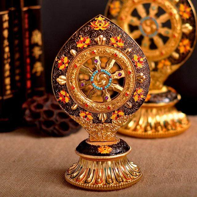 Tibetan Buddhism Exquisite Enamel Crafts Large Farwheel Pendulum with Colorful Plotter wheel Large Number Special Price