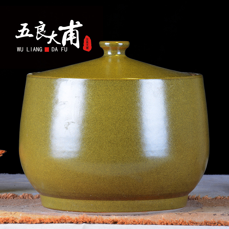 Jingdezhen ceramics barrel ricer box it tank with cover the jar tea at the end of the 15 kg 30 jins storage tank