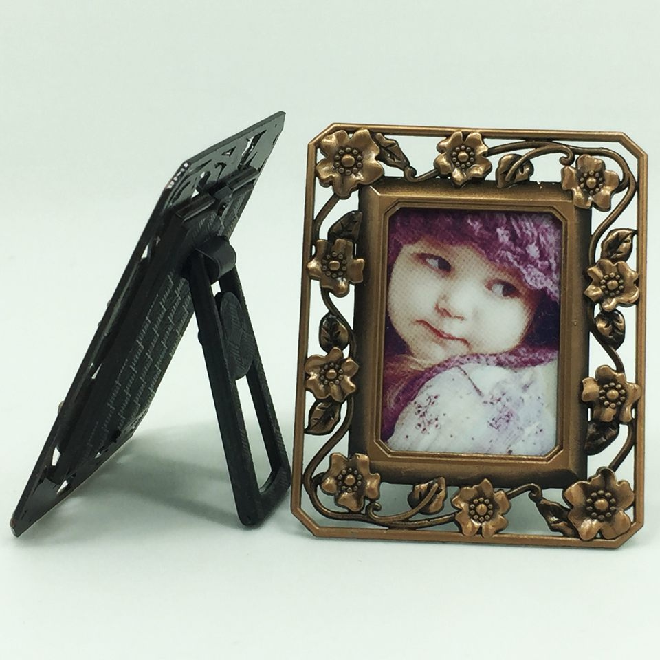 Zinc alloy bracket type retro alloy big head photo frame table creative desktop decoration photo frame one inch two inches