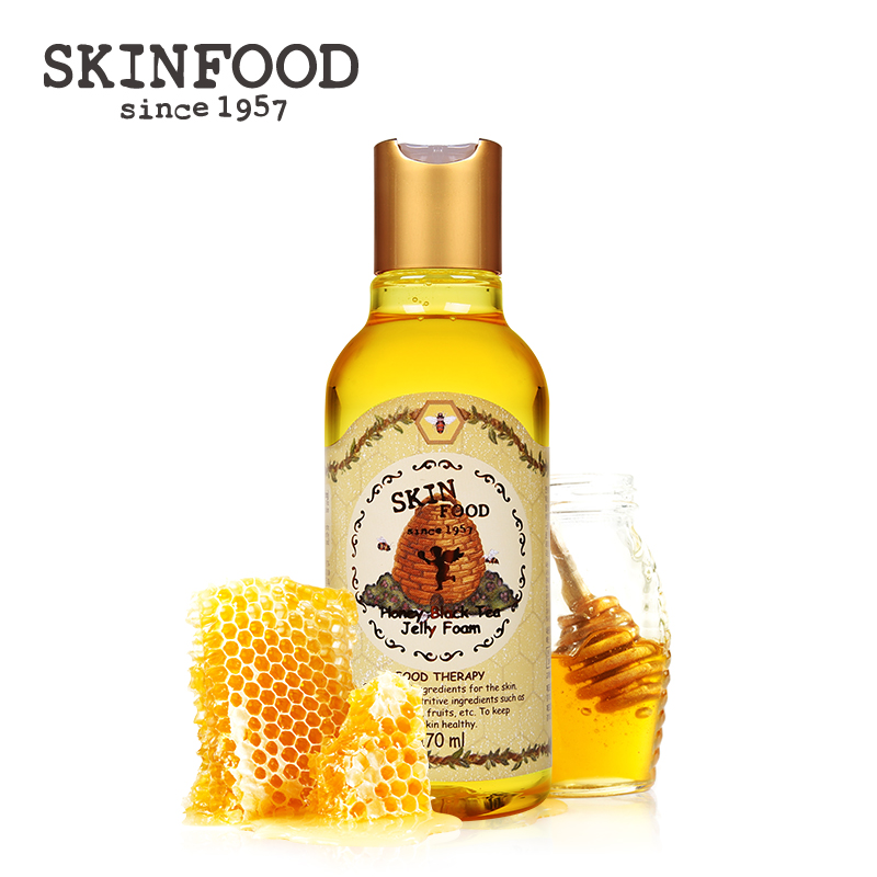 skinfood思亲肤蜂蜜红茶果冻洁胶 温和洁面不刺激 补水滋润