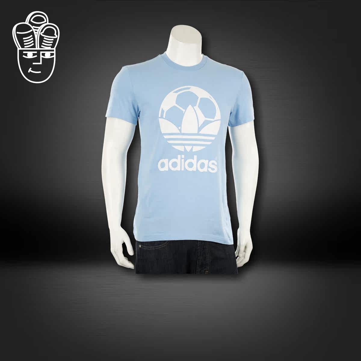 阿迪达斯Adidas Country三叶草男子运动短袖 足球主题T恤