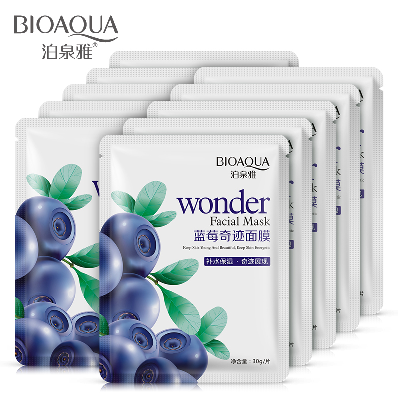 泊泉雅蓝莓奇迹面膜贴蚕丝冬季补水保湿控油去痘面部护肤化妆品