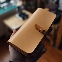 Monkey handmade wallet x rounded organ version of the original color vegetable tanned leather couple wallet custom lettering