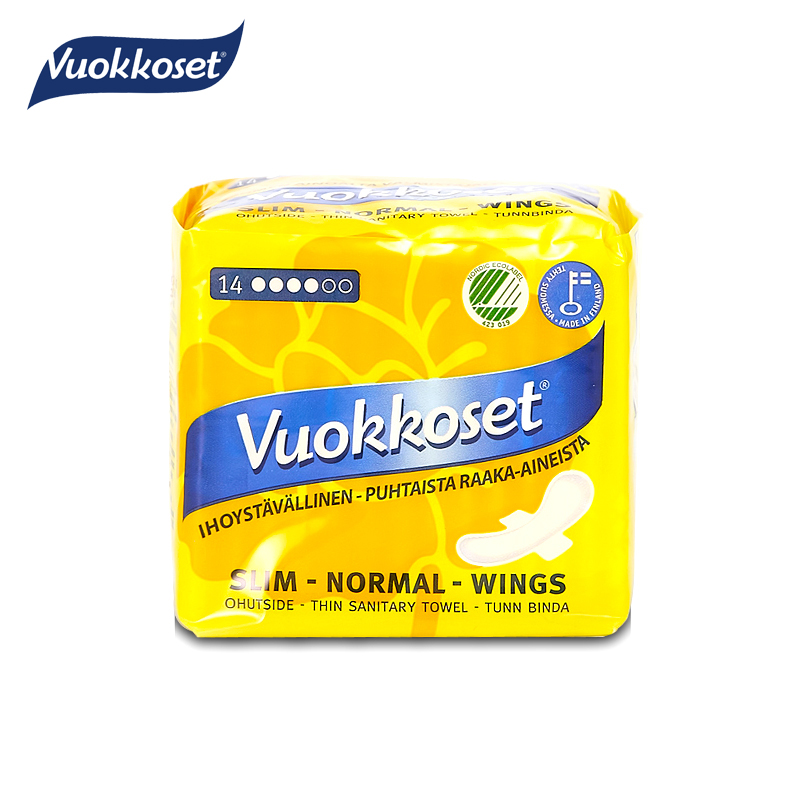 Vuokkoset/维可丝 纤巧卫生巾(日用护翼型)225mmx14片亲肤棉面