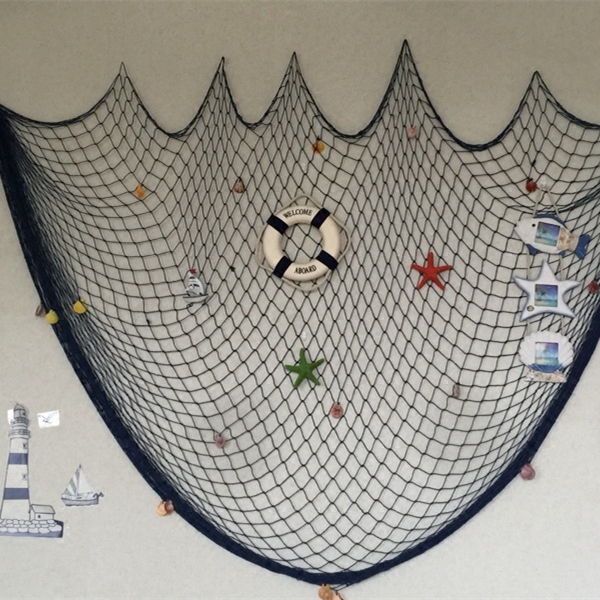 Kindergarten wall decoration wall hanging classroom background wall fishing net mural wall hanging net fish net decorative net