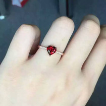 Natural garnet ring* Stone jewelry for men and women Swiss blue engagement ring