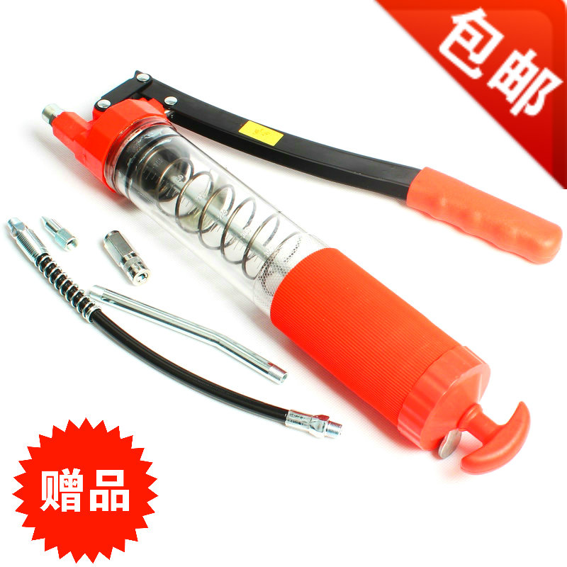 Grease gun Manual 600CC transparent visual yellow oil gun Oil injection gun lubrication tool