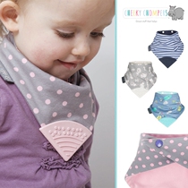Clear cabin Cheeky Chompers baby round mouth baby saliva Tooth Glue Triangle Towel Pure Cotton Warm Scarves