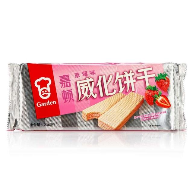 【苏宁易购】嘉顿威化饼干（草莓味）200g/袋