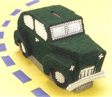 Solid embroidery 3D cross embroidered new home containing box green jeep deposit cylinder
