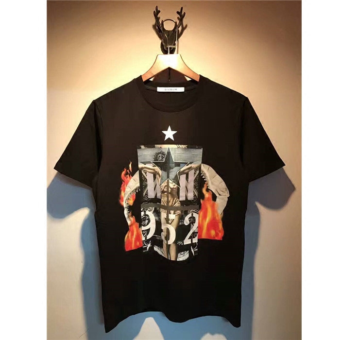 2017 欧美潮牌夏季新款耶稣星星鲨鱼印花潮男女士纯棉短袖情侣T恤