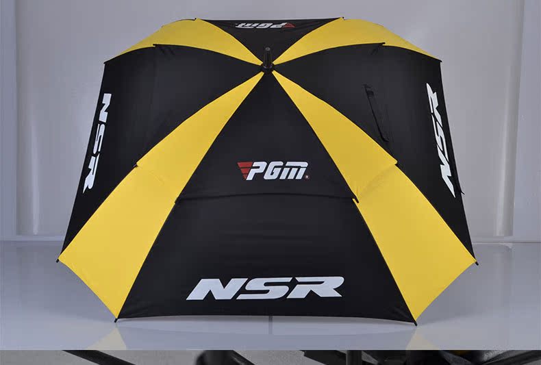 Black yellow male and female section Double Automatic Golf Umbrella Special Anti-typhoon-level beach umbrella Extra Large shading umbrella