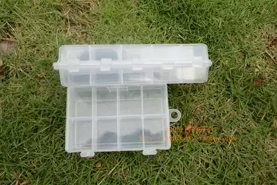 Fishing parts box small piece box 8-character ring fish hook Cara bite lead fishing accessories box transparent 8 grid 20 grid