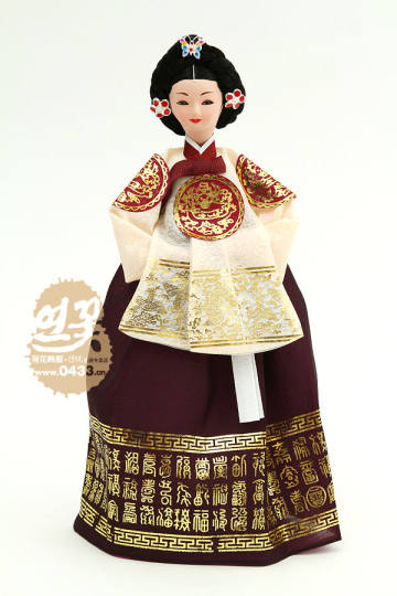 韩国进口宫廷皇后韩服娃娃/韩国传统工艺品/摆设品/正品/H-P03146