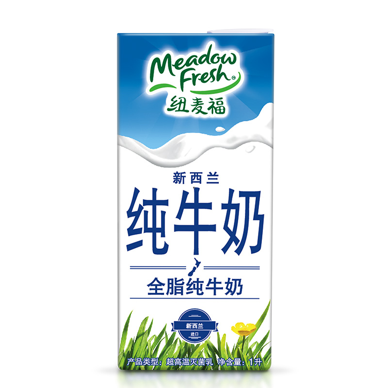 【天猫超市】新西兰进口纽麦福（Meadow Fresh）全脂纯牛奶1L/盒