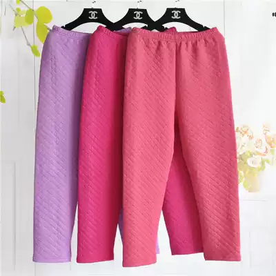 Middle-aged and elderly high-waisted warm pants Women's three-layer warm pants cotton loose mouth plus fat plus thin cotton pants padded warm pants