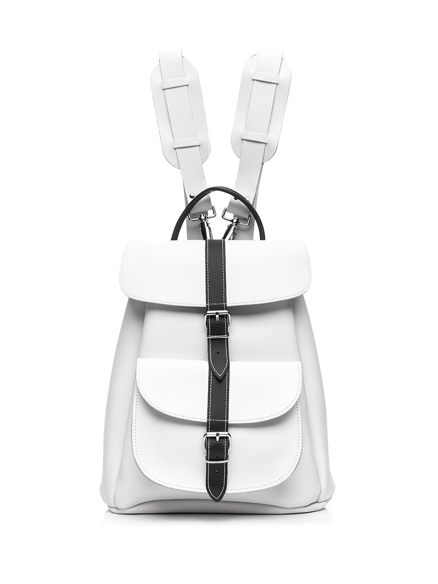 Grafea 白黑拼色针扣搭带双肩包