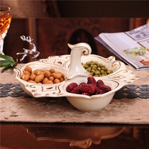 Eurostyle Dried Fruit Pan Ceramic Fruit Pan Bar KTV Dried Fruits Nut Snack Candy Box Creative Pastry Dish Snack Tray