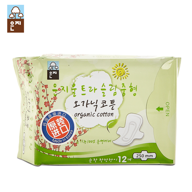 韩国进口恩芝卫生巾超薄型日用250mm12p棉柔包邮