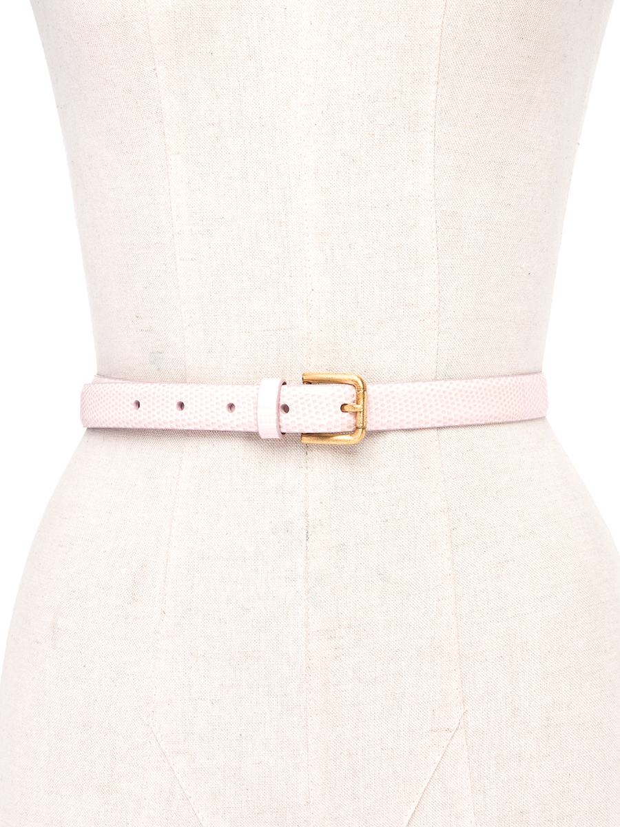 Dolce&Gabbana 粉色蛇纹针扣细腰带