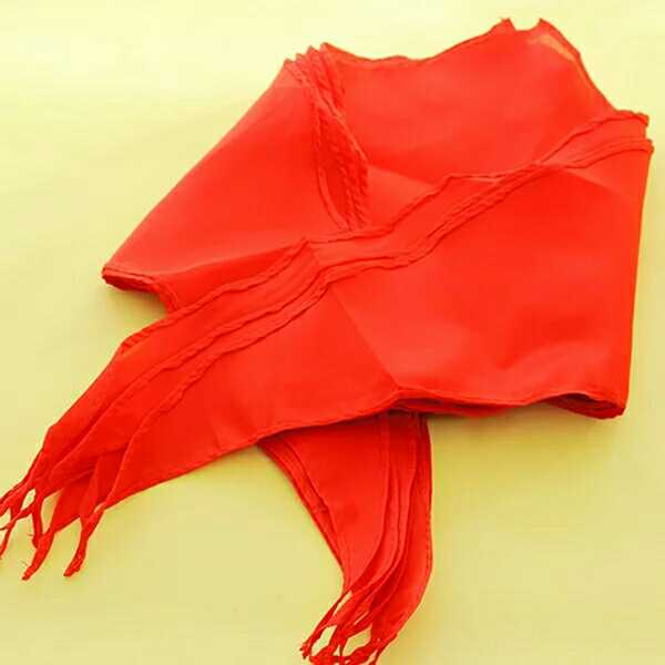 Children adult red scarf primary school students pure cotton thickened silk cloth young pioneers junior high school 1 meter red scarf