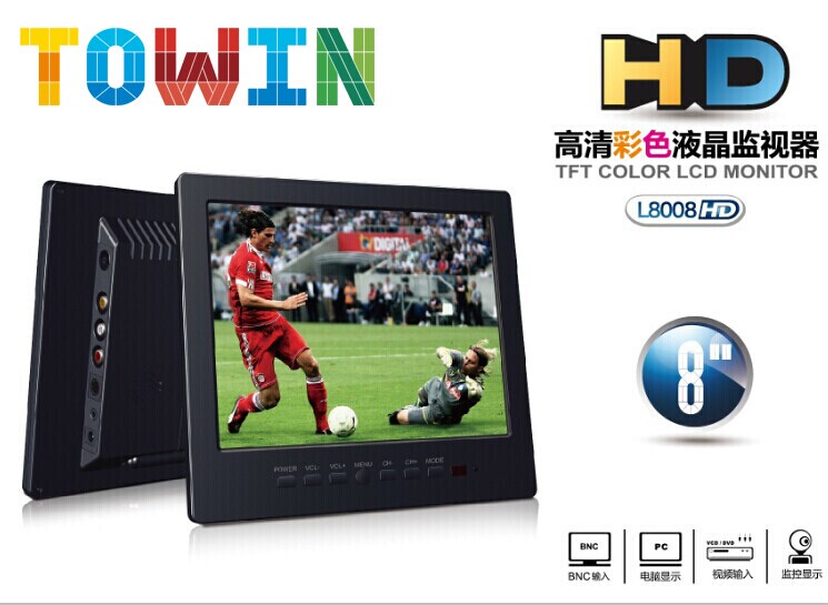 Tuwei L8008Hd Industrial 8inch Hd Lcd Monitor Surveillance Mini Vga Computer Lcd Monitor