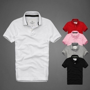 Mùa hè Paul áo polo ngắn tay áo thun nam tinh khiết màu đơn giản loose-fitting lớn đang ve áo nửa tay tóm cổ áo thun hàng đầu