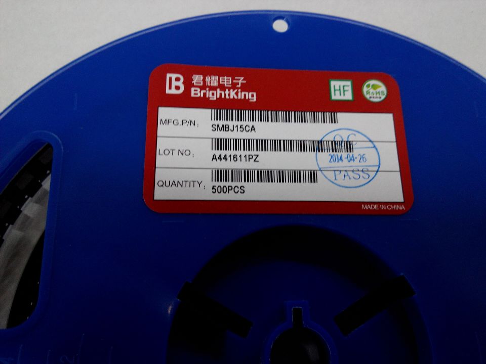 Taiwan's Junyao SMBJ15CA TVS patches fleeting diode bidirectional 600W15V online version print BM