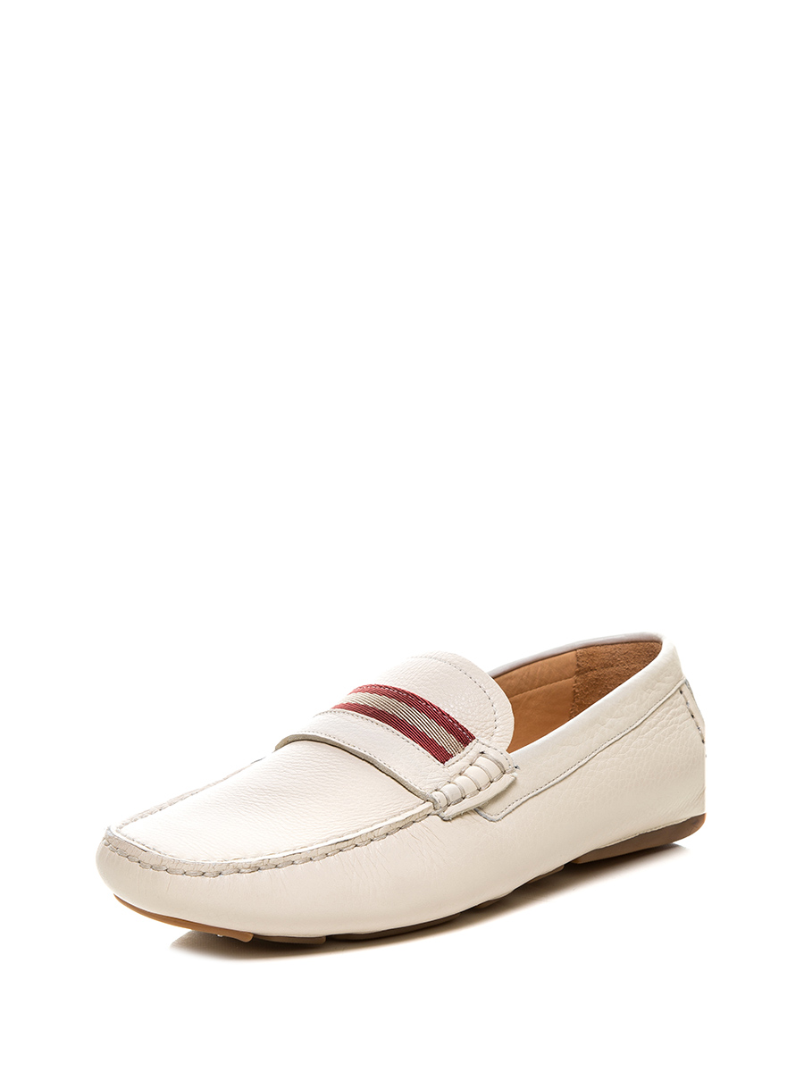 TRANOI 米白色襻带线拼驾驶鞋