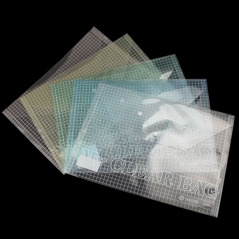 Tree DeFile bag Transparent button Bag Press Buckle Bag Plastic A4 Data File Case Bag Cashier Bag Office Supplies