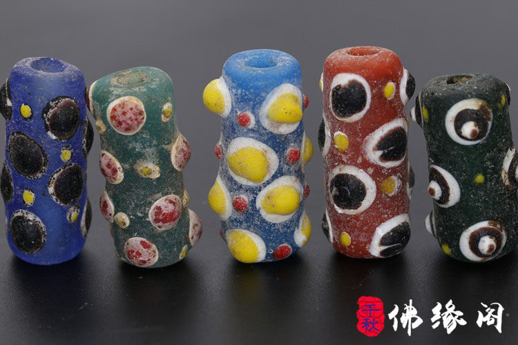 Buddha's Penthouse Boutique Handai Multicolored Dragonfly Eye Old Glazed Barrel Le Subi Pillar Handstring Accessories Beads DIY accessories