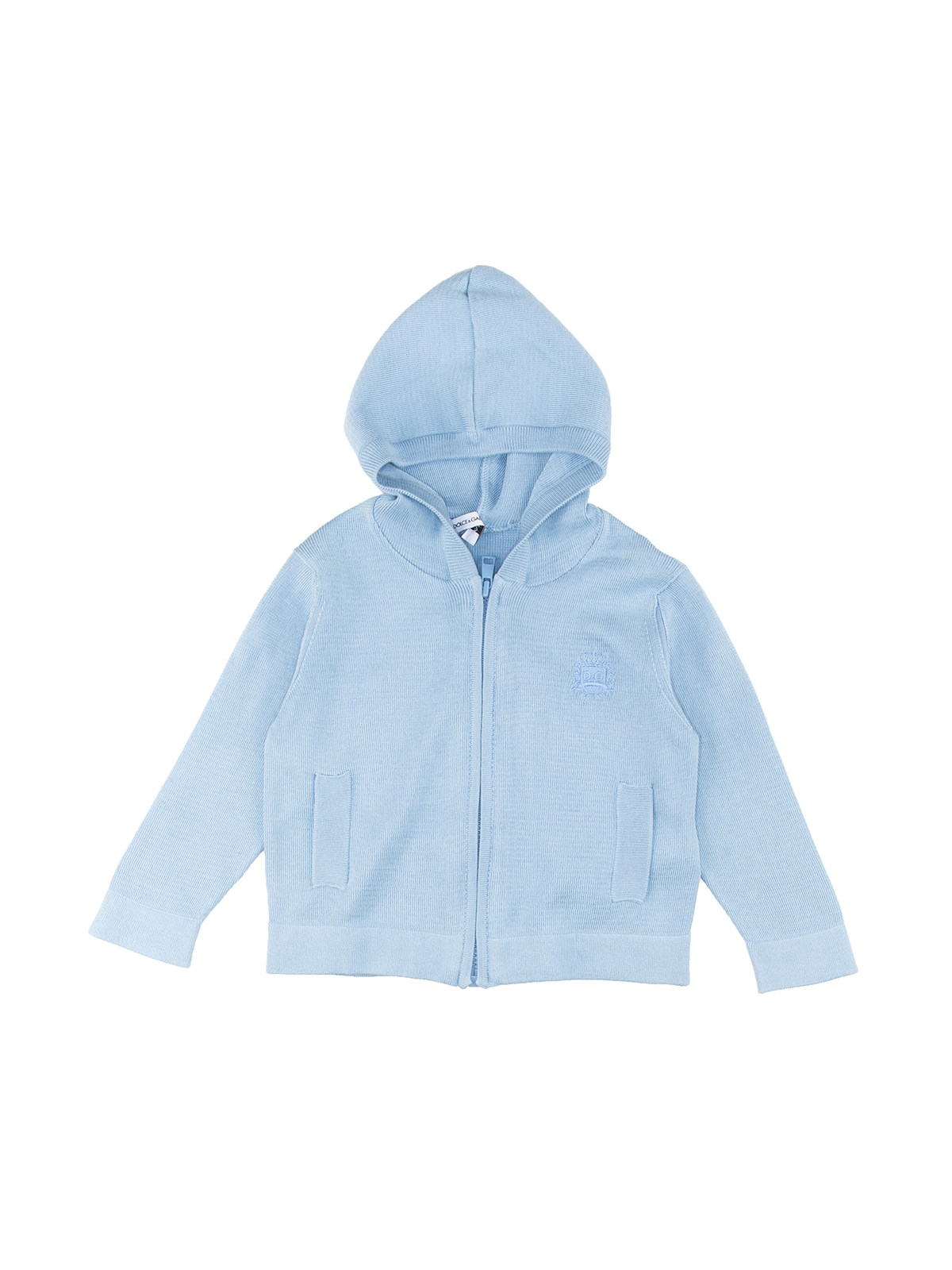 Dolce&Gabbana 天蓝色全棉连帽针织衫