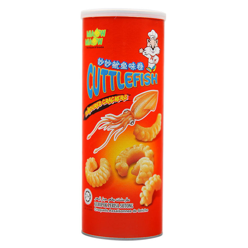 【天猫超市】马来西亚进口膨化零食品 妙妙鱿鱼酥薯卷片罐装90g